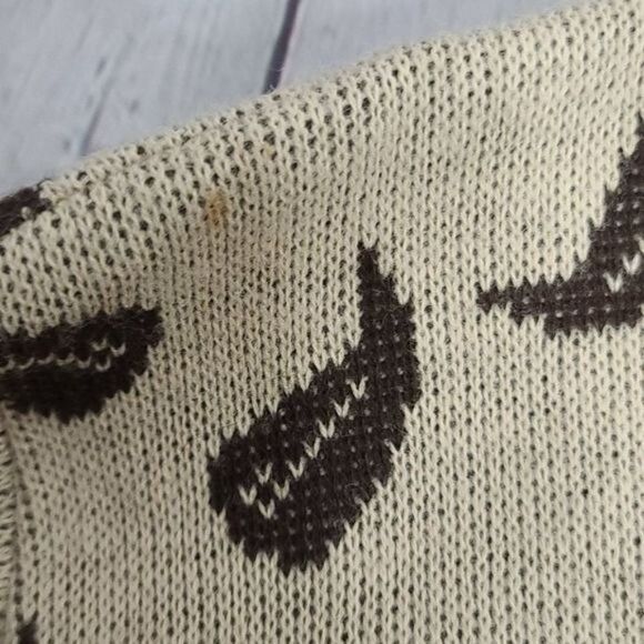Vintage 50s Norway Knits Tan Leaf Sweater Cardigan - Picture 12 of 15